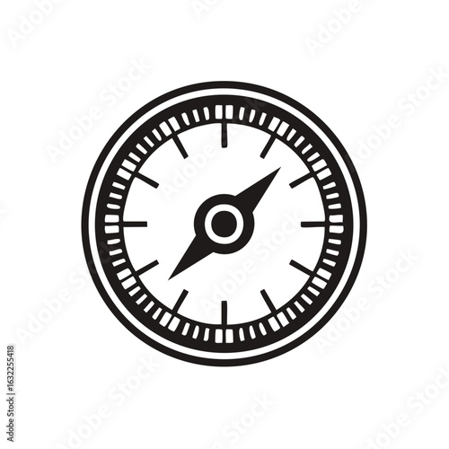 Free Download Compass Black and White Icon Navigation Tool Minimalist Design Simple Isolated Compass Symbol - GFXLoad