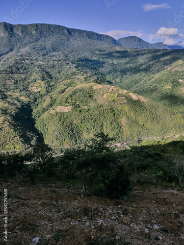 Beautiful landscape of mountainous environment with agronomic crops