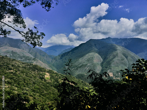 Beautiful landscape of mountainous environment with agronomic crops