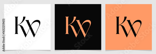 KW Initial Monogram Logo Vector , Letter Logo for Brand Company
