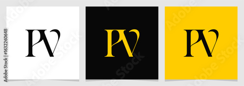 PV Initial Monogram Logo Vector , Letter Logo for Brand Company