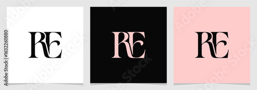 RE Initial Monogram Logo Vector , Letter Logo for Brand Company