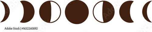 Stylized moon phases graphic illustration