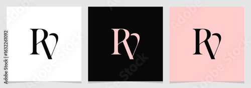 RV Initial Monogram Logo Vector , Letter Logo for Brand Company