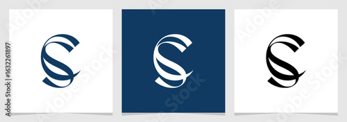 CS Initial Logo Monogram Vector Illustration , Letter Logo Element for Brand Company or Identity