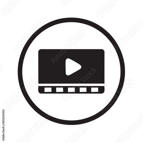 Media player icon with play symbol inside a circle.