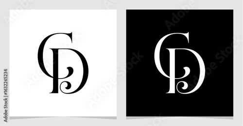 CD Initial Logo Monogram Vector Illustration , Letter Logo Element for Brand Company or Identity , Initial Letter Graphic Designs