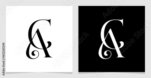 CA Initial Logo Monogram Vector Illustration , Letter Logo Element for Brand Company or Identity , Initial Letter Graphic Designs