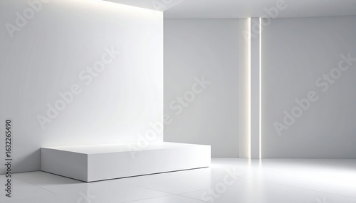Wallpaper Mural Minimalist white stage setup for creative presentations indoor space modern design bright environment wide-angle view visual arts concept Torontodigital.ca