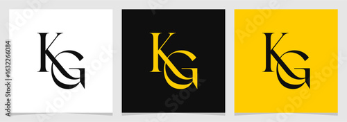 KG Initial Logo Abstract Vector Illustration , Letter Logo Element for Brand Company or Identity , Initial Letter Graphic Designs
