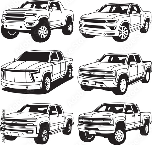 vector set of cars