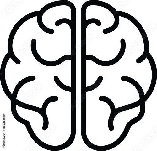 Human Brain Icon in Line Style