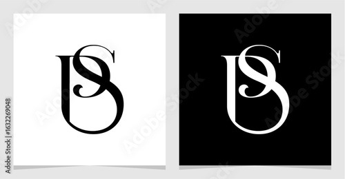 PS Initial Logo Monogram Vector Illustration , Letter Logo Element for Brand Company or Identity