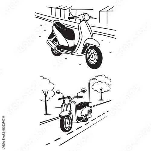 Vector illustration of a scooter bike