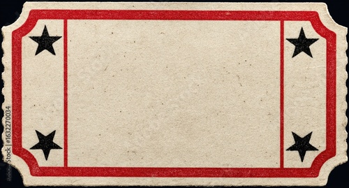 Blank vintage ticket stub