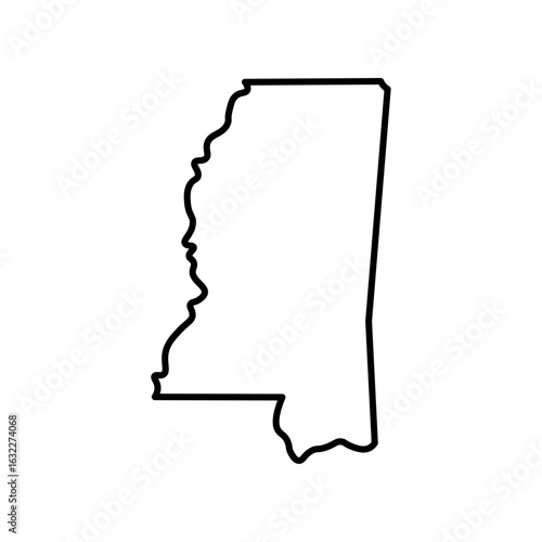 Mississippi state map outline