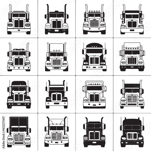 transport icons set