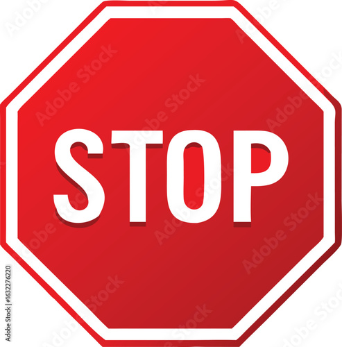 Red Stop Sign Icon Vector Illustration