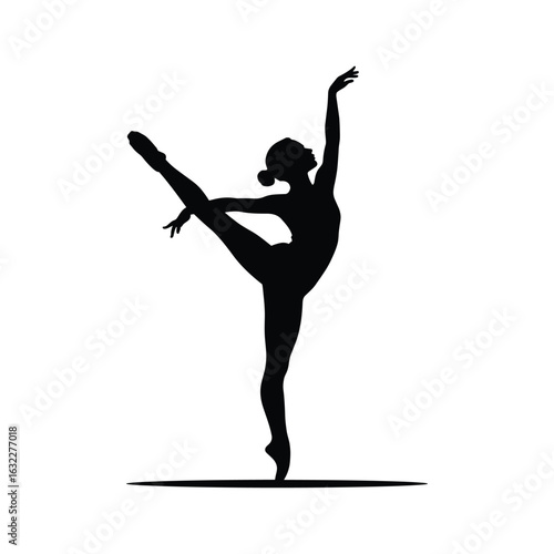 Elegant silhouette of a ballerina in a graceful pose