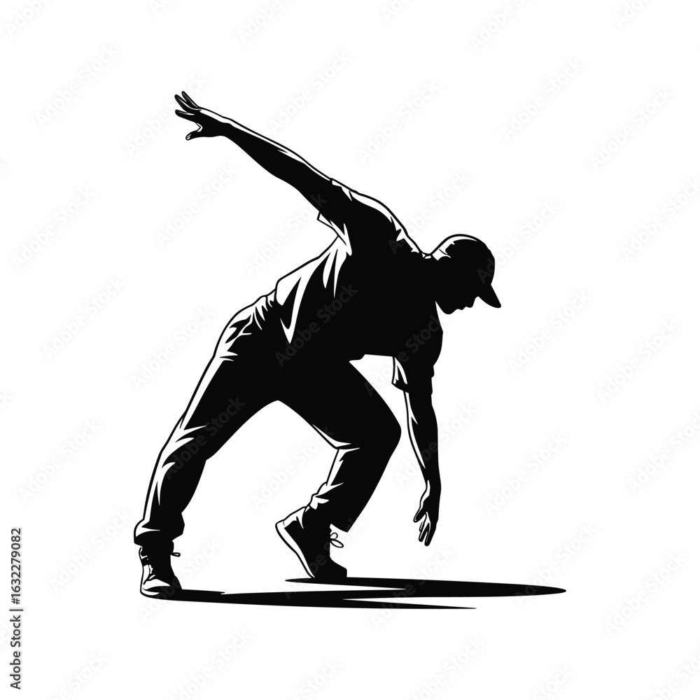 Fototapeta premium Silhouette of a dancer in a dynamic pose