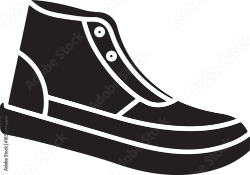 High-top casual shoe black glyph icon