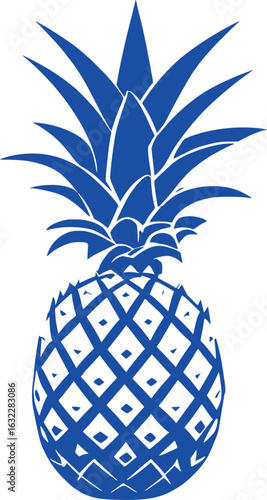 Striking Blue Pineapple Silhouette A Tropical Fruit Design Delight with a Touch of Modern Artistic Flair and a Zesty Impression