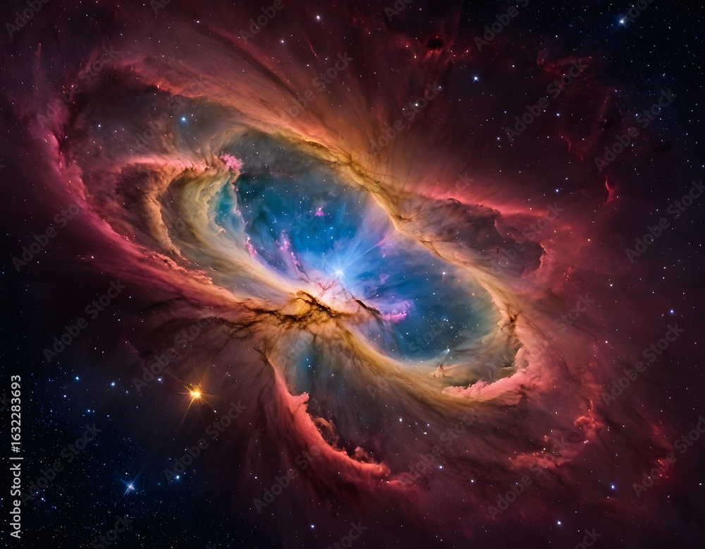 Obraz premium Glowing neon gradient background with dynamic abstract shapes.