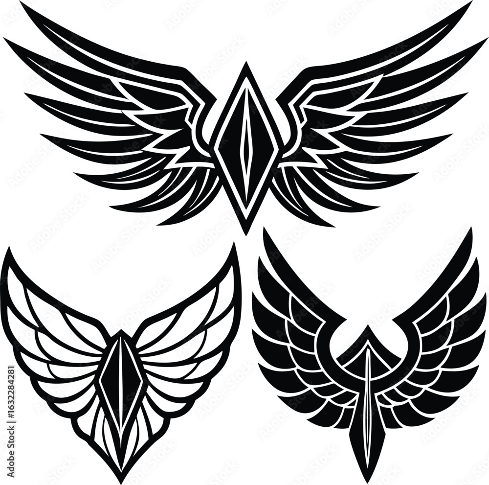 Obraz premium Geometric Logo Bundle – Minimal Monoline Business Identity Set.