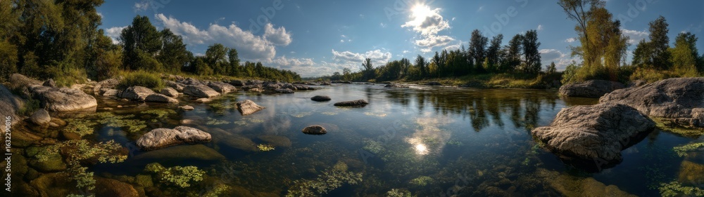 Fototapeta premium Nature landscape hdr panorama 360 degrees view