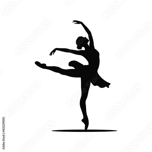 Elegant silhouette of a ballerina in a graceful pose