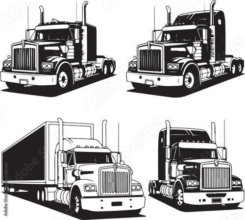 truck icons set