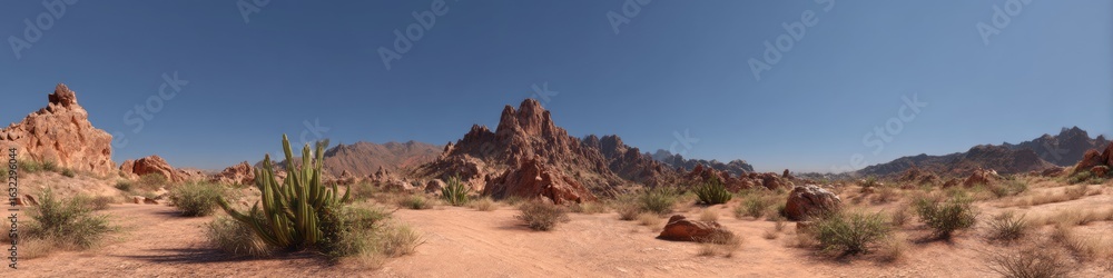 Naklejka premium Panoramic hdr desert landscape 360 degrees view