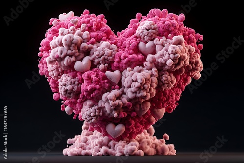 A heart-shaped balloon explosion, designed to spread love and joy for Valentine's Day.