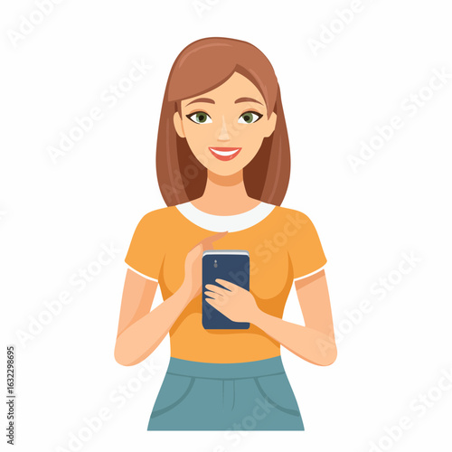 Junge Frau mit Smartphone