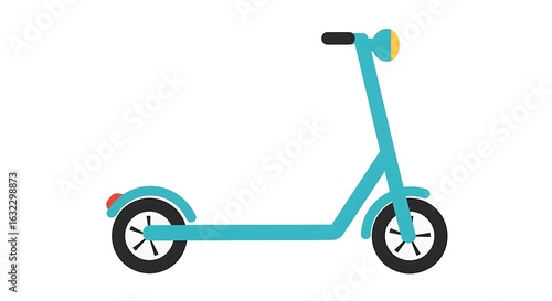 Electric scooter illustration for modern urban mobility concept. Flat design of an e-scooter for eco-friendly city transport.