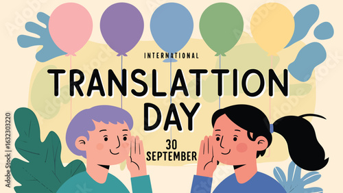 International translation day celebration with people sharing secrets