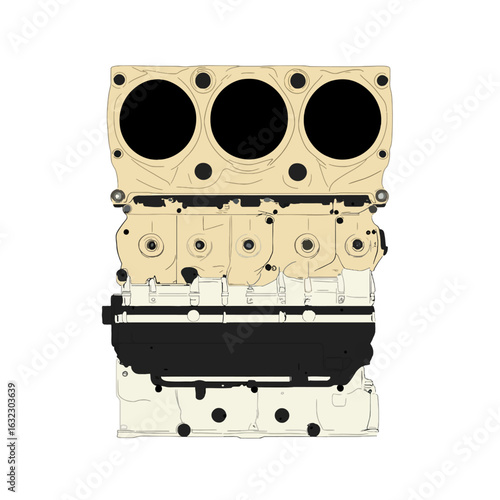 Cylinder head isolated on white background 