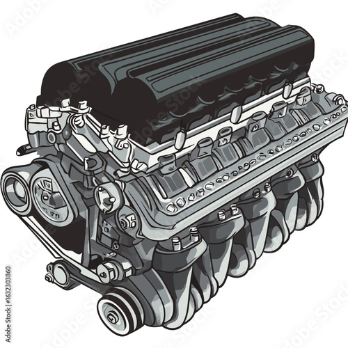 Illustration of a cylinder head 