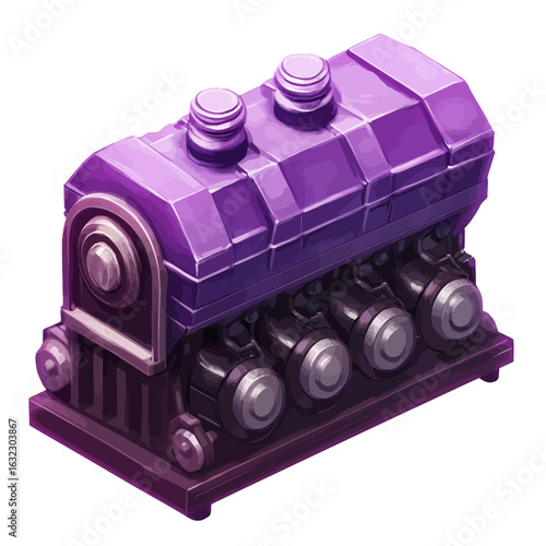 Vector illustration of a cylinder head 