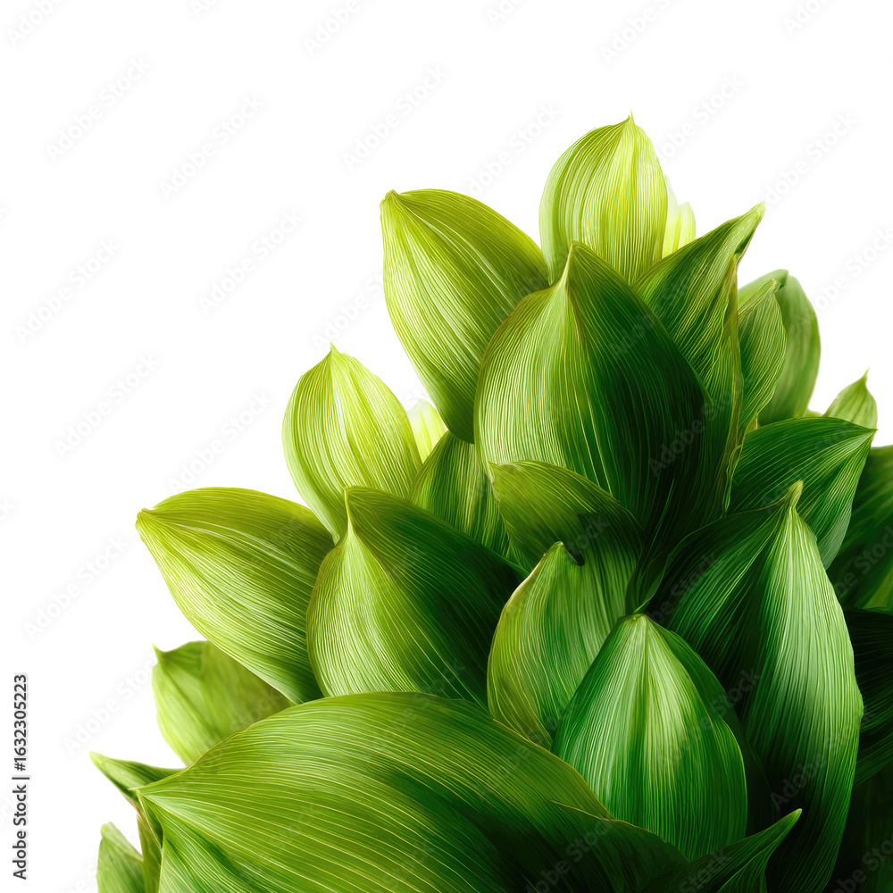 Obraz premium Close-up of vibrant, overlapping leaves in shades of lime green and yellowish-green
