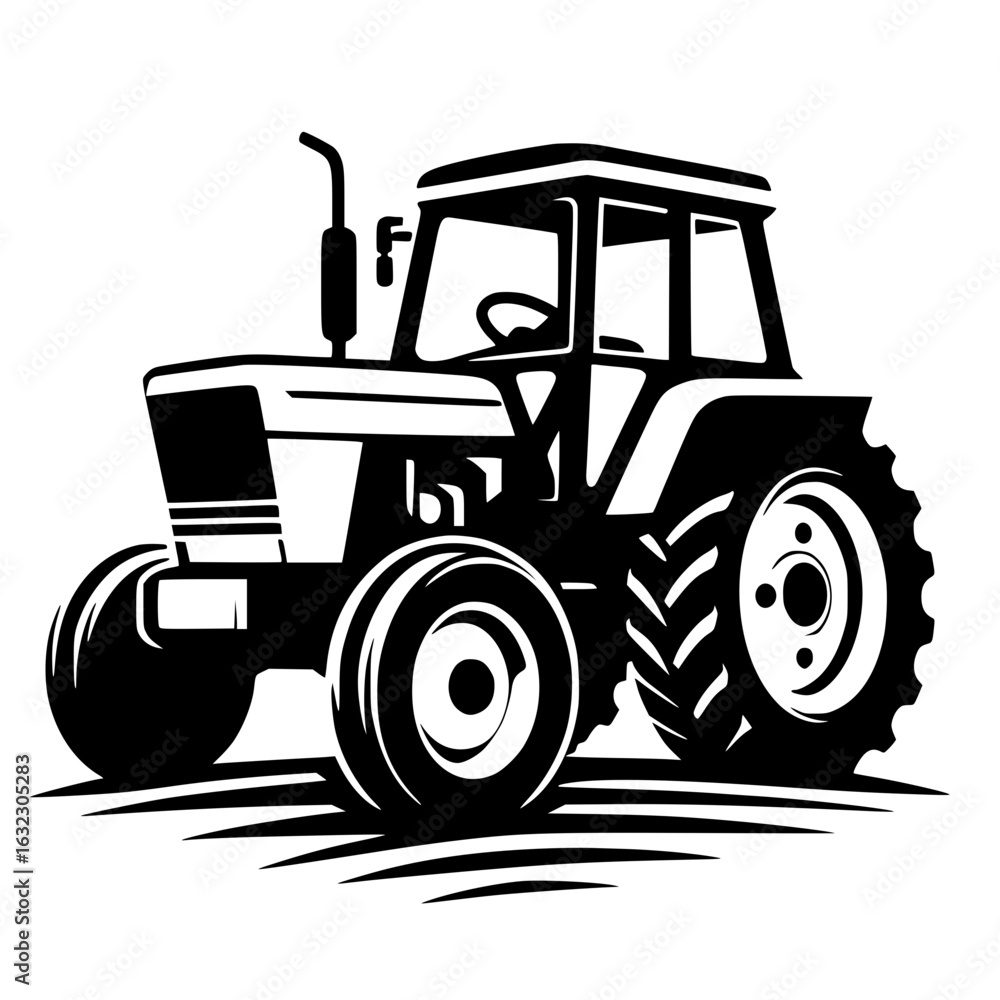 Obraz premium Tractor vehicle silhouette