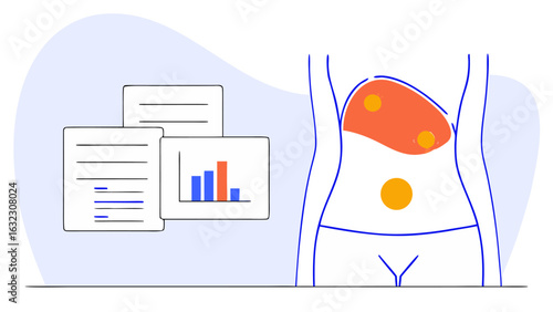 Infographic, Liver Disease Illustration, Medical Vector Graphic