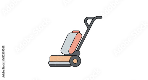Minimalist illustration of a floor polisher