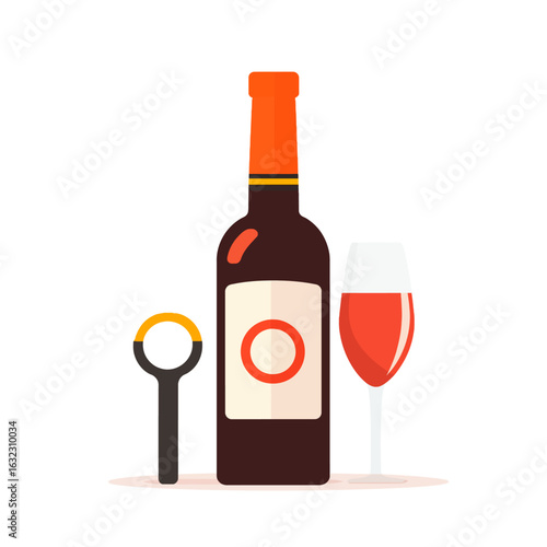 Glass bottle on white 