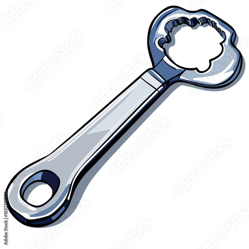 Stainless bottle opener isolated 