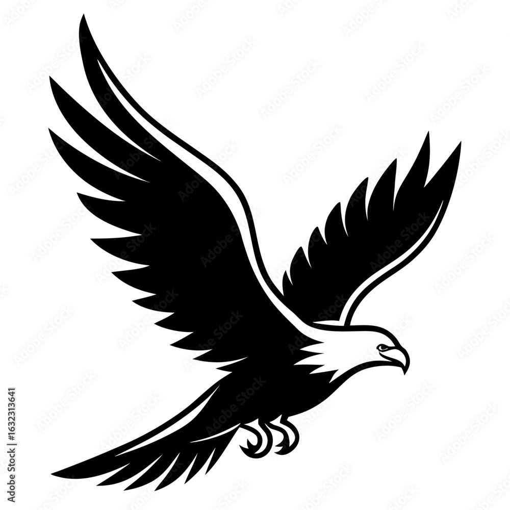 Fototapeta premium Majestic Flying Eagle Bird Vector for a Powerful Mascot Logo