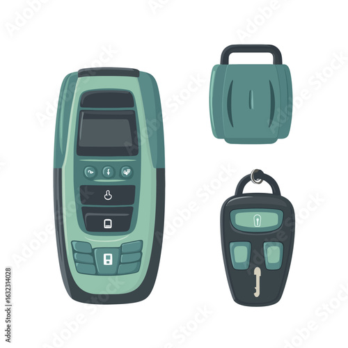 Modern car key isolated 