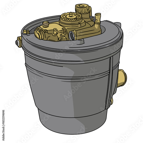 Carburetor on a white 