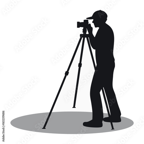 Photographer Silhouette Vector | Camera and Tripod