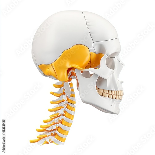 Wallpaper Mural Human Skull and Upper Cervical Spine Anatomy Illustration Torontodigital.ca